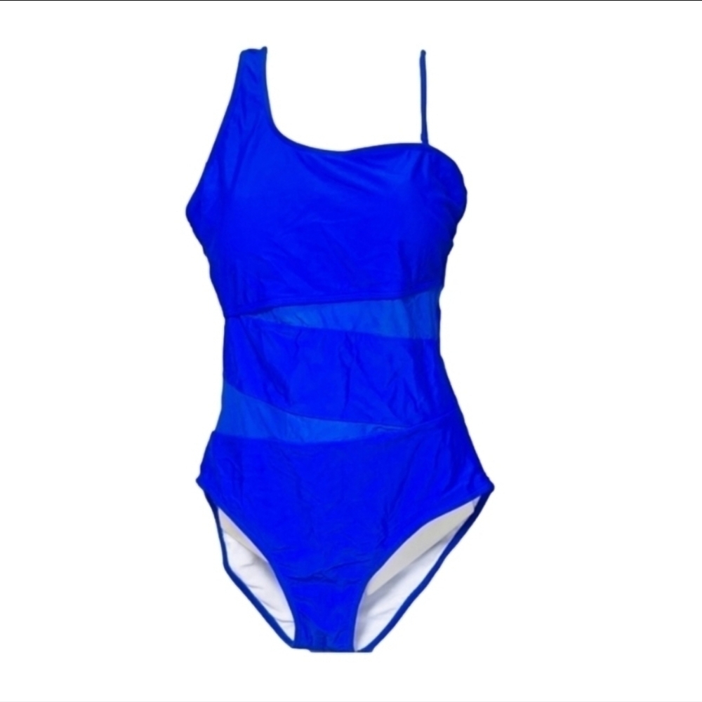 Tempt me One Shoulder One Piece Bright Blue